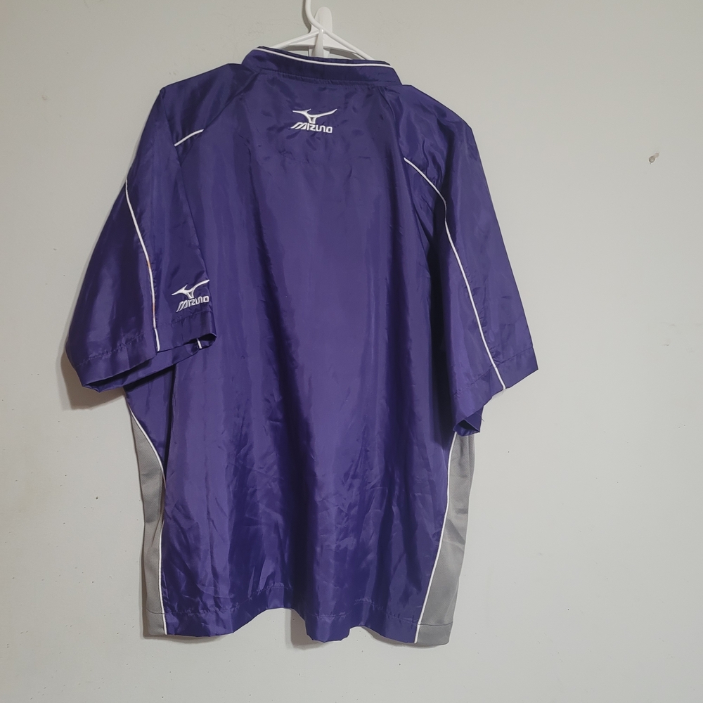Mizuno Purple Athletic Windbreaker with Gray‎ Panels Sz M
